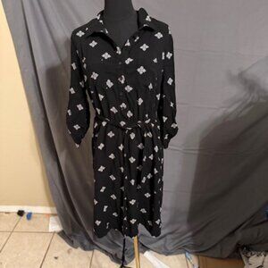 FADED GLORY Belted Dress Size L